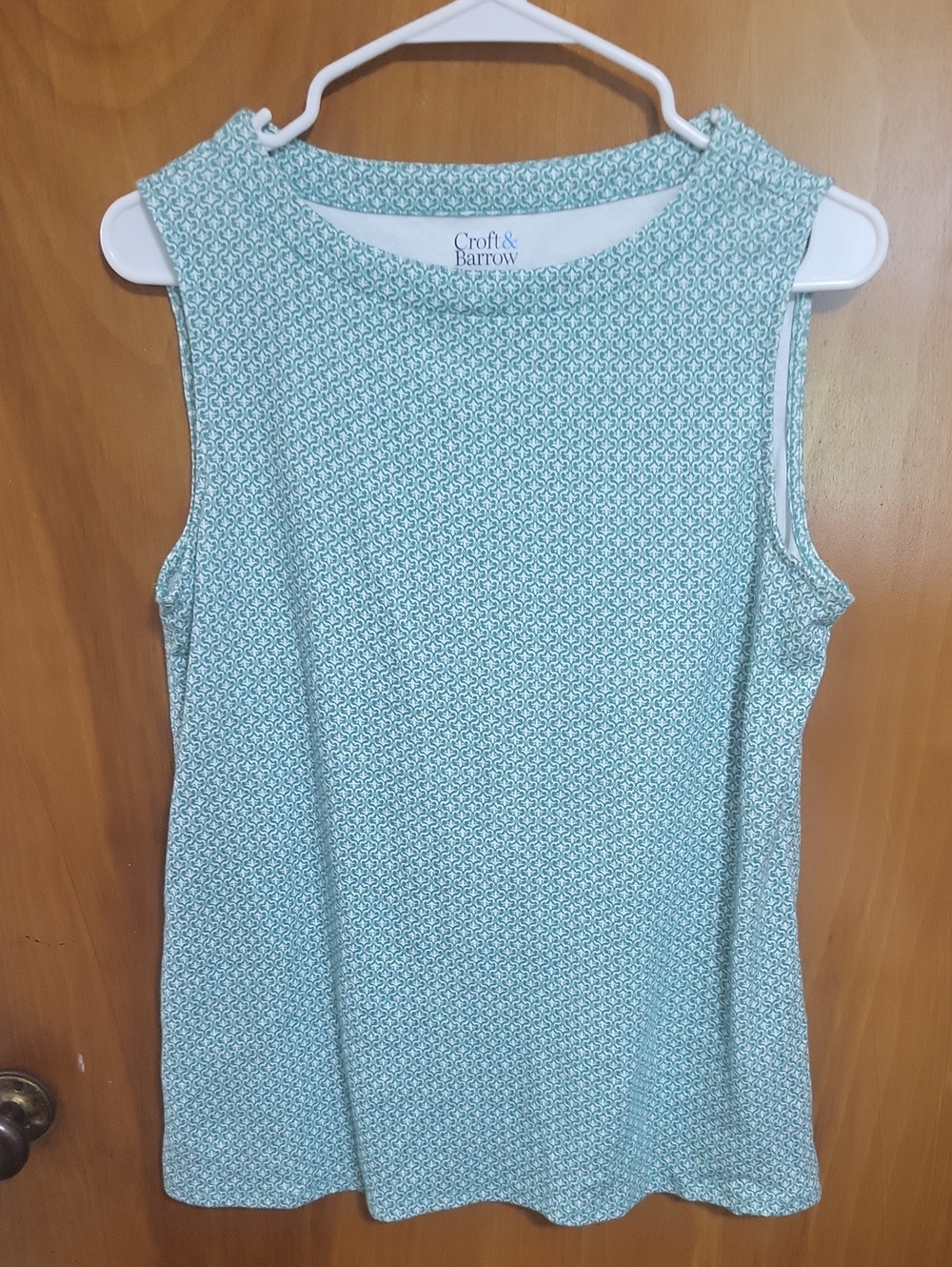 Womens Croft & Barrow Medium- Green Printed Sleeveless Tank